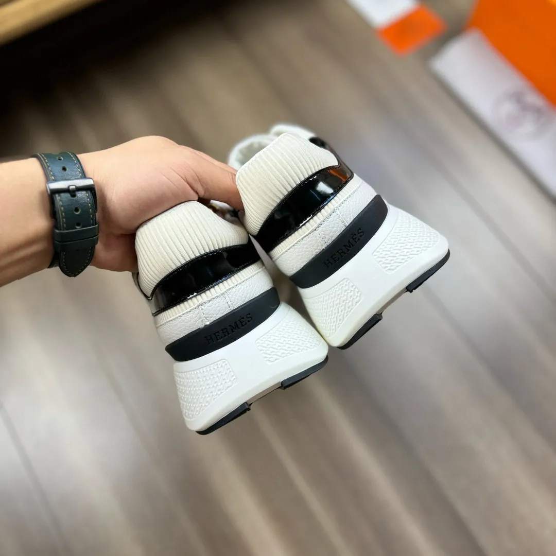 [HERMES] Hermès men's shoes 💰520💰 - High-end quality original order - Upper: 🔝 tumbled calfskin, high mercerized striped fabric, sewn brand H totem - Lining: water-dyed cowhide - Outsole: ultra-light T men's shoes 💰U foam rubber; two-color molded outsole - Super high quality control, fine workmanship: highlighted (high-end, luxury, grade) -Size :38-44, (45, customized)